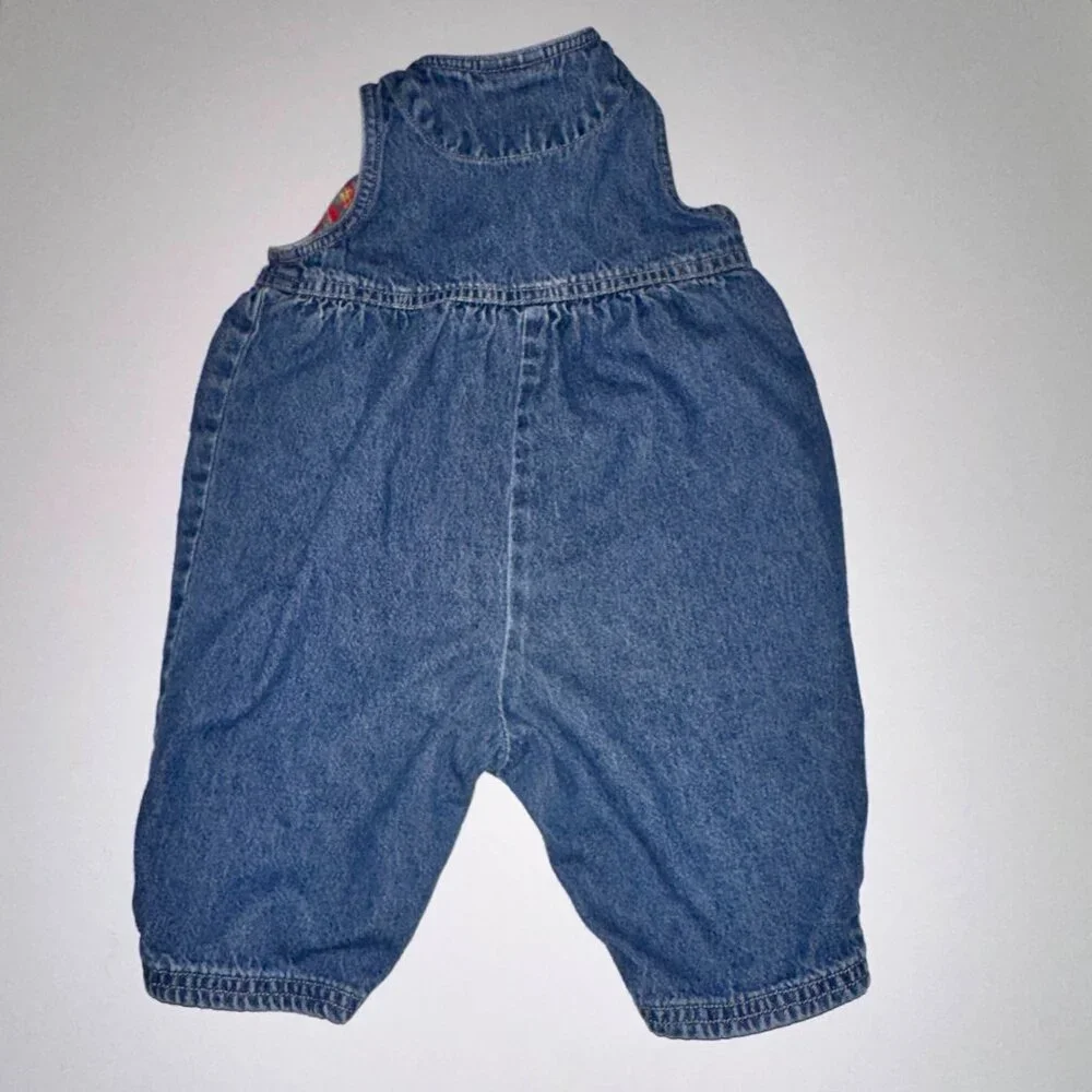VTG Baby OshKosh B’gosh Funny Friends Denim Overalls 3-6 Months Romper Osh Kosh